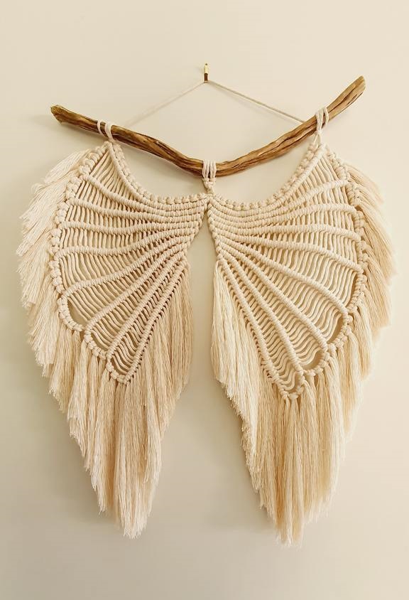 Macramé wings wall hanging