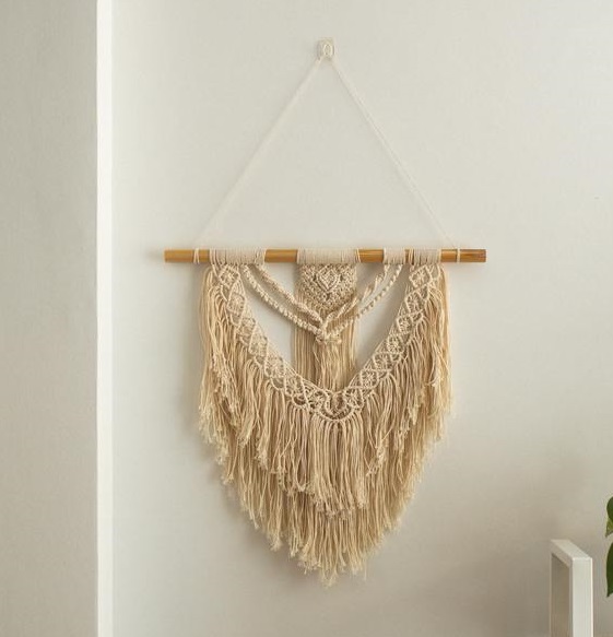 Macramé displayed on the wall